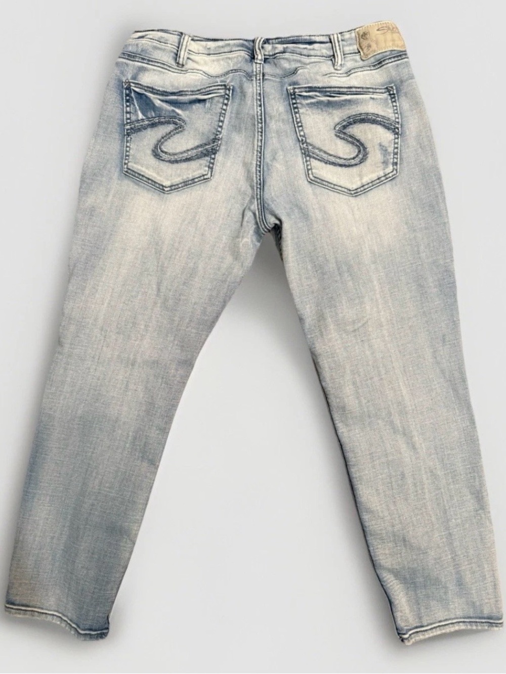 Silver Super stretch Boyfriend low rise distressed jeans - Picture 2 of 10